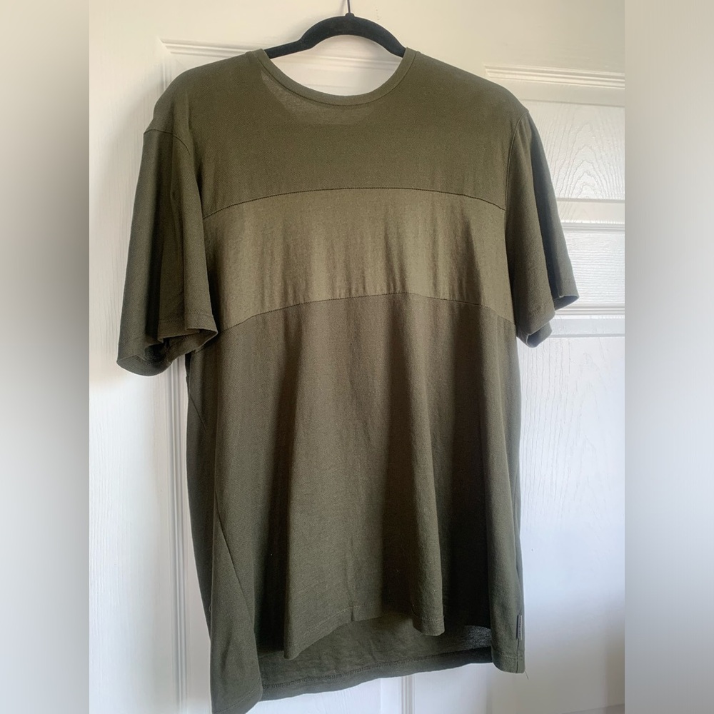 Ted Baker London Olive Green Panelled T-Shirt - Men's Size XL (Ted Size 5)